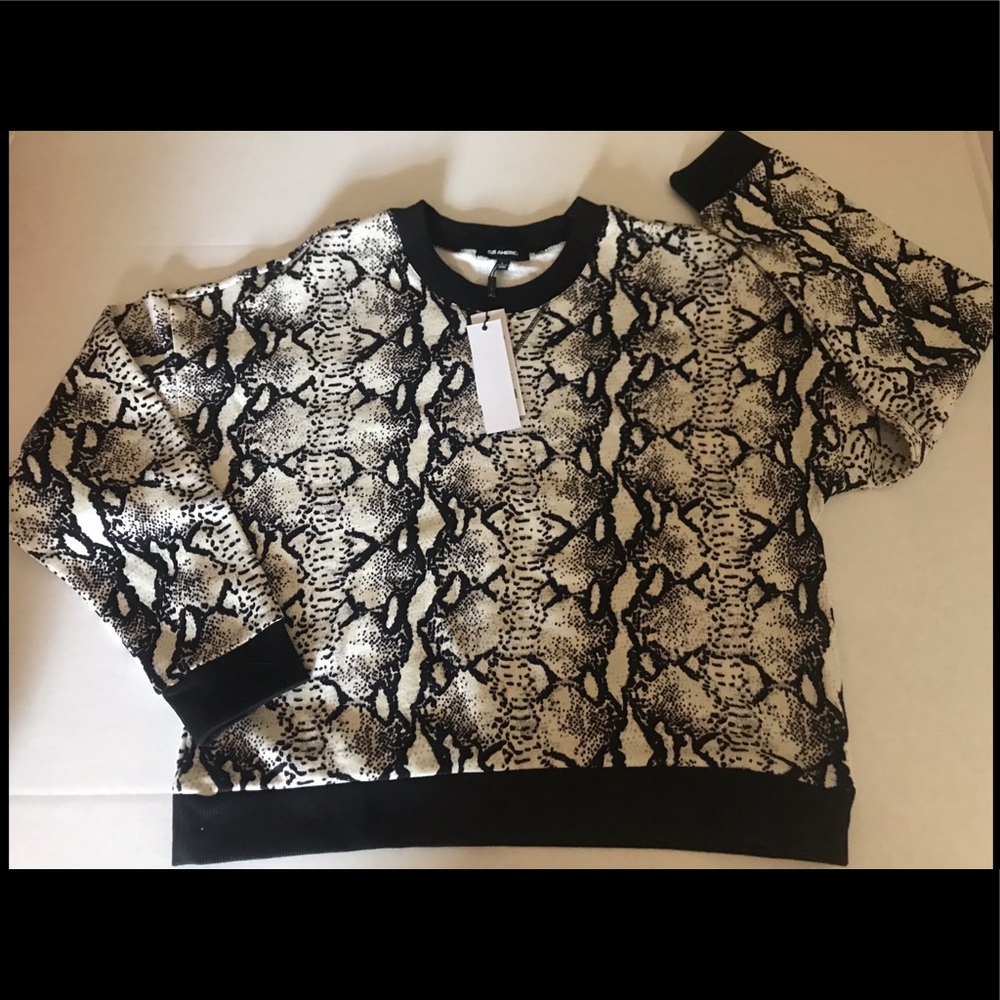 525 America Cropped Snake Print Sweatshirt Sz L